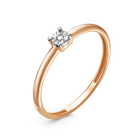 Кольцо один камень К0849-120 золото