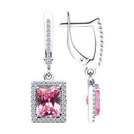 Серьги подвесные 94026754 серебро