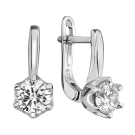 Серьги один камень LLE191 серебро