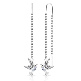 Серьги продевки 53892  серебро Птица