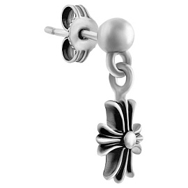 Серьги пусета одиночная RH151013.1 серебро Геральдическая лилия