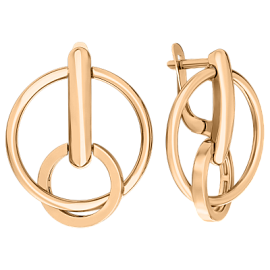 Серьги подвесные 08-209149 золото Круг