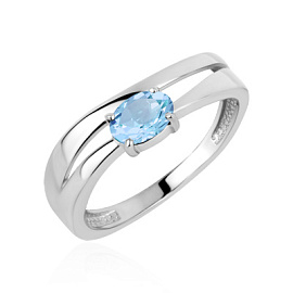 Кольцо один камень 1340075500 серебро