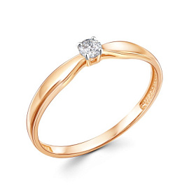 Кольцо один камень 04-61-0135-00 золото