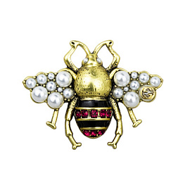 Брошь 3V-5647-Y ювелирный сплав Пчела