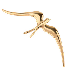 Брошь 61899190-1 ювелирный сплав Ласточка