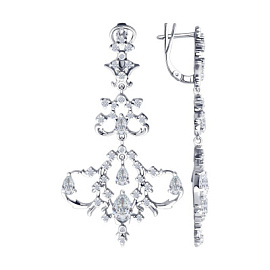 Серьги подвесные 94026668 серебро