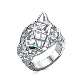 Кольцо SR39362-BW серебро Картье пантера