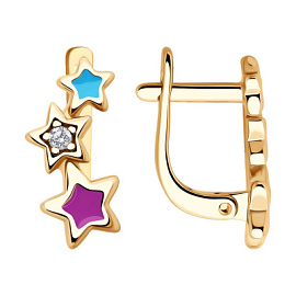 Серьги 93-120-02694-1 серебро Звезда