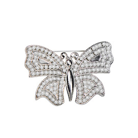 Брошь 3-5192-W ювелирный сплав Бабочка