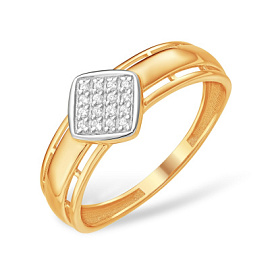 Кольцо К13221580 золото Ромб