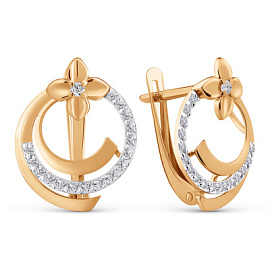 Серьги 035062-1102 золото Цветок