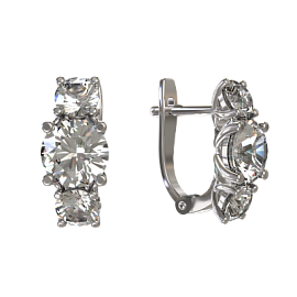 Серьги дорожка 1032022-01210 серебро Дорожка