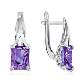 Серьги один камень 2340200095-92 серебро