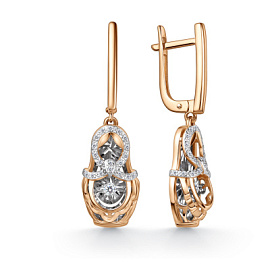 Серьги подвесные 02-11-51135-31-00-1 золото Матрешки