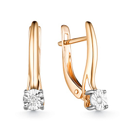 Серьги один камень С.546-120 золото