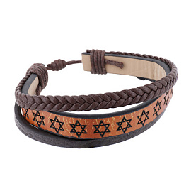 Браслет кожа, каучук 121110033 ювелирный сплав Звезда Давида
