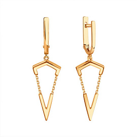 Серьги подвесные Т10002Г791 золото