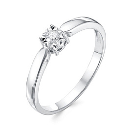 Кольцо один камень 01-7731 золото