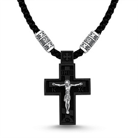 Шнур текстильный SОБ-309-4 серебро Крест