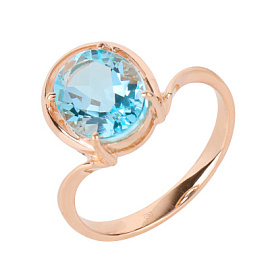 Кольцо один камень 2360 топ золото