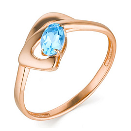 Кольцо один камень 1-735 топ золото