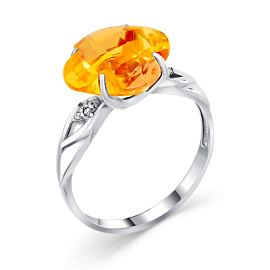 Кольцо один камень 106248-007-0019 серебро