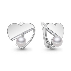 Серьги 400727А.5 серебро Сердце