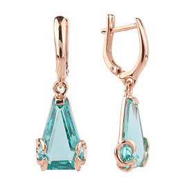 Серьги подвесные 3478 акв золото