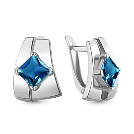 Серьги один камень 4753208.5 серебро