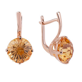 Серьги один камень 3345 цит золото