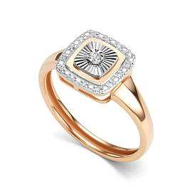 Кольцо 16359-100 золото Квадрат