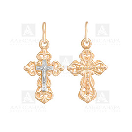 Крест христианский Кр026-01 золото Полновесный