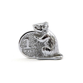 Кошельковый сувенир мышь 548н серебро мышь