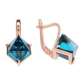 Серьги один камень 3549 лт золото