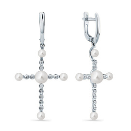 Серьги подвесные 2-209365-00-28 золото Крест