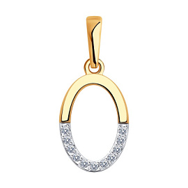 Подвеска буква 51-130-01953-1 золото Буква О