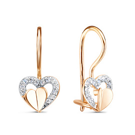 Серьги 122660 золото Сердце