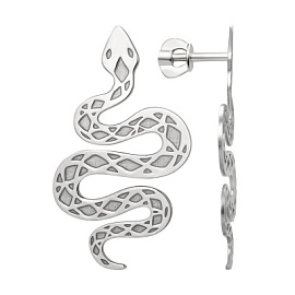 Серьги 00222569-6 серебро змея
