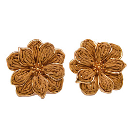 Серьги 411110016 ювелирный сплав Цветы