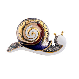 Брошь BO080527ENM-M серебро Улитка