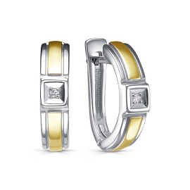 Серьги один камень 12-886-1087 серебро