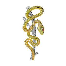 Брошь 3V-7178-YW ювелирный сплав змея