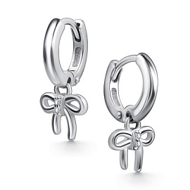 Серьги подвесные 02-4784.00КЦ-00 серебро бантик