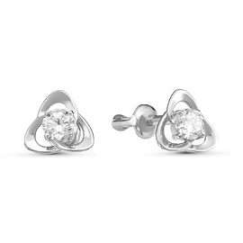 Серьги пусеты б054752 золото Цветок