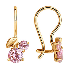 Серьги 026837 золото вишня