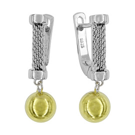 Серьги подвесные E17079 серебро Шар