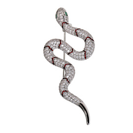 Брошь 3V-5948-W ювелирный сплав змея