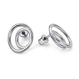 Серьги пусеты 02-5080.0000-00 серебро Овал
