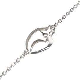 Браслет 1032075-00000-19 серебро Кот